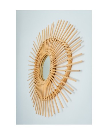 Miroir ovale en rotin naturel 75cm