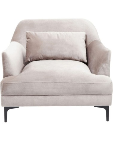 Fauteuil en velours gris et acier