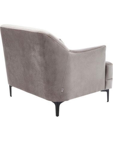 Fauteuil en velours gris et acier