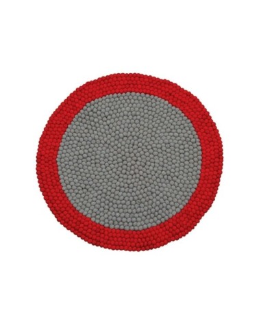 Tapis design en Laine feutrée Rouge