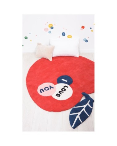 Tapis pomme en Coton Rouge