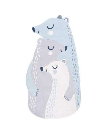 Tapis famille ours en Coton Bleu