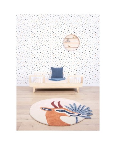 Tapis gazelle en Coton Multicolore