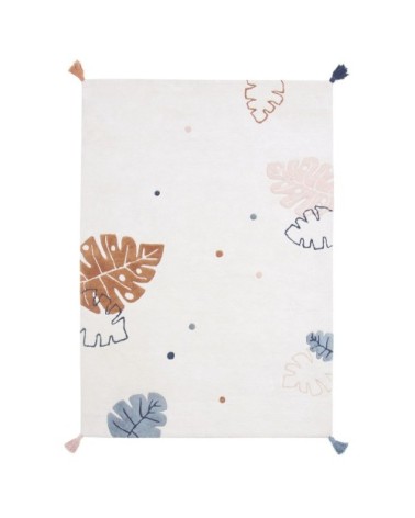 Tapis feuilles en Coton Multicolore