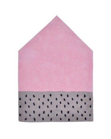 Tapis forme maison en Coton Rose
