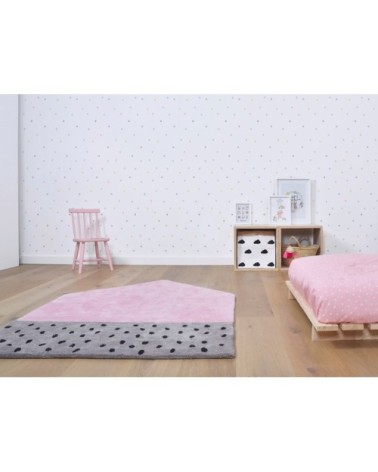 Tapis forme maison en Coton Rose