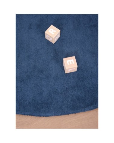 Tapis demi lune en Coton Bleu marine
