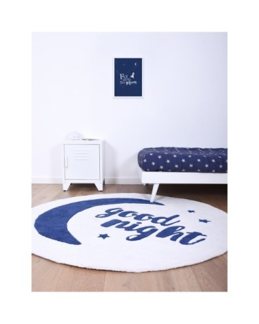 Tapis good night en Coton Bleu