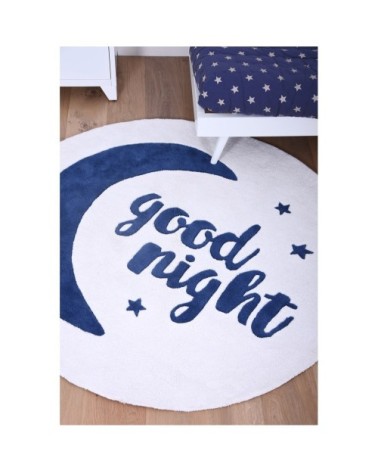 Tapis good night en Coton Bleu