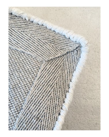 Tapis boho géo en Coton Beige