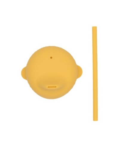 Couvercle gobelet et mini-paille  Jaune