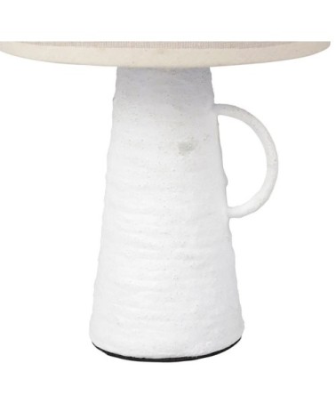 Lampe amphore métal abisko blanche beige