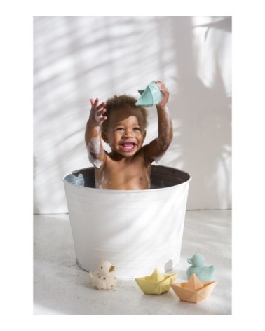 Jouet de bain bateau origami  Menthe