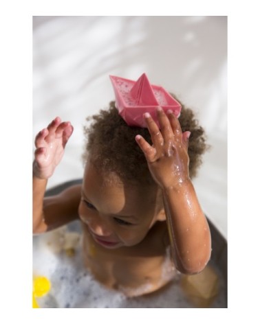 Jouet de bain bateau origami  Rose
