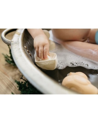 Jouet de bain bateau origami  Blanc
