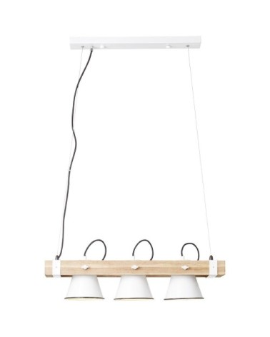 Suspension bois blanc 3 spots