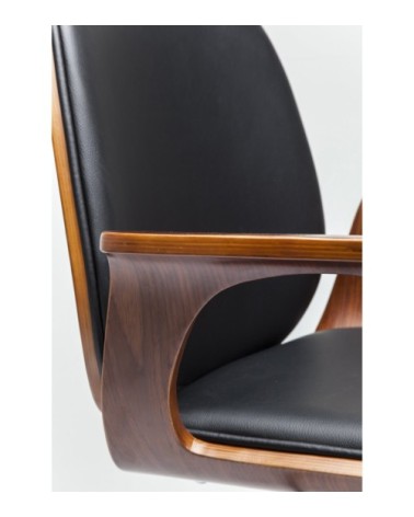 Chaise de bureau pivotante réglable à roulettes noire