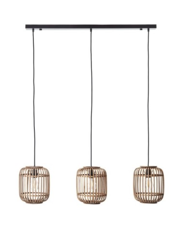 Suspension en bois 3 lumières
