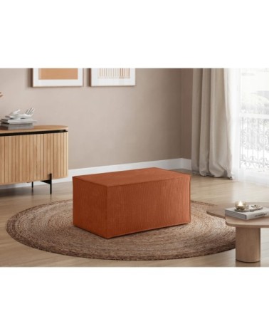 Pouf en velours côtelé - terracotta