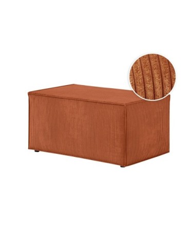 Pouf en velours côtelé - terracotta