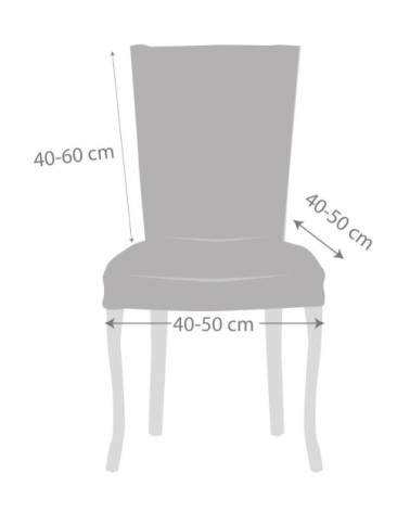 Pack 2 housses de chaise avec dossier extensible écru 40 - 50 cm