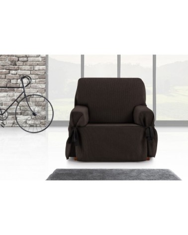 Housse de fauteuil avec des rubans marron 80 - 120 cm