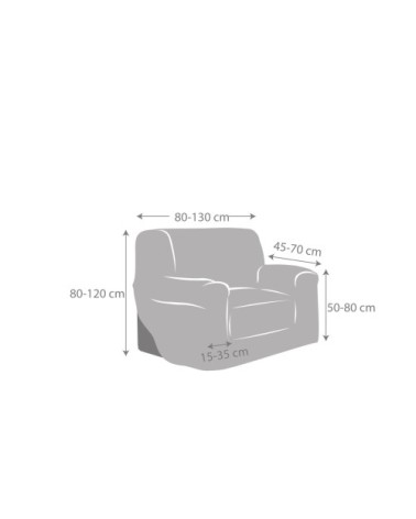 Housse de fauteuil extensible bleu 80 - 130 cm