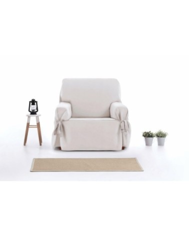 Housse de fauteuil avec des rubans blanc 80 - 120 cm