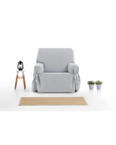 Housse de fauteuil avec des rubans gris clair 80 - 120 cm
