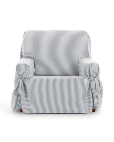 Housse de fauteuil avec des rubans gris clair 80 - 120 cm