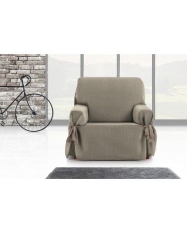 Housse de fauteuil avec des rubans taupe 80 - 120 cm