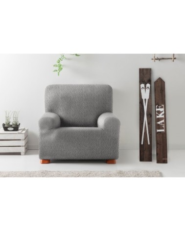 Housse de fauteuil extensible gris clair 80 - 130 cm