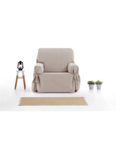 Housse de fauteuil avec des rubans taupe 80 - 120 cm