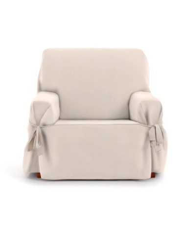 Housse de fauteuil avec des rubans beige 80 - 120 cm