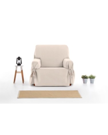 Housse de fauteuil avec des rubans beige 80 - 120 cm