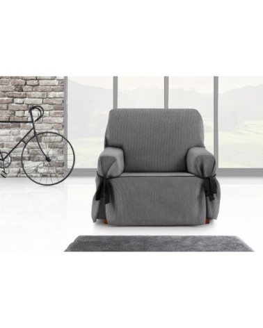 Housse de fauteuil avec des rubans gris foncé 80 - 120 cm