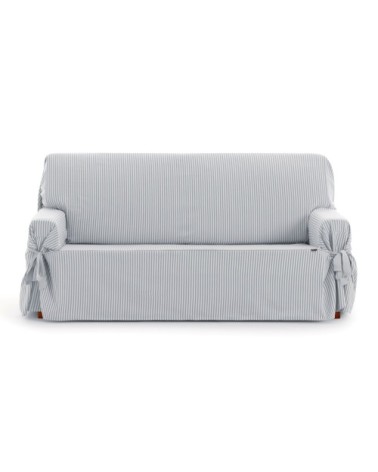 Housse de canapé 3 places avec des rubans gris clair 180 - 230 cm