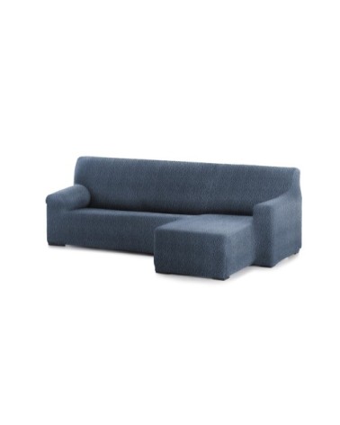 Housse de canapé en L droite b/c bleu 250 - 360 cm