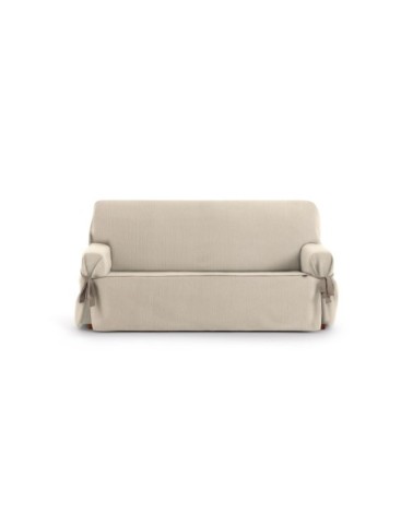 Housse de canapé 2 places avec des rubans écru 140 - 180 cm