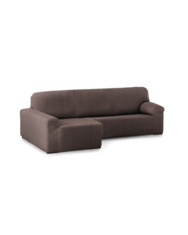 Housse de canapé en L gauche extensible marron 250 - 360 cm