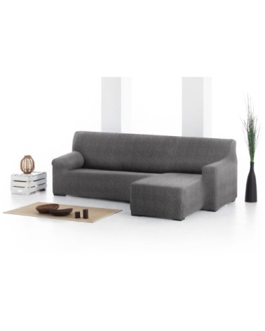 Housse de canapé en L droite b/c gris foncé 250 - 360 cm