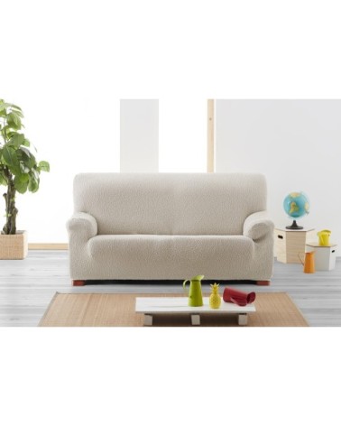 Housse de canapé 4 places extensible écru 210 - 290 cm