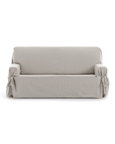 Housse de canapé 2 places avec des rubans beige 140 - 180 cm