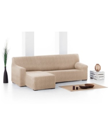 Housse de canapé en L gauche b/c beige 250 - 360 cm