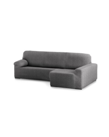 Housse de canapé en L droite extensible gris foncé 250 - 360 cm