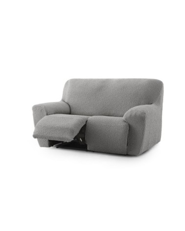 Housse de canapé 3 places relax extensible gris clair 200 - 260 cm