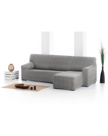 Housse de canapé en L droite b/c gris clair 250 - 360 cm