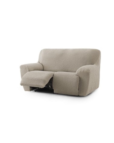 Housse de canapé 3 places relax extensible taupe 200 - 260 cm