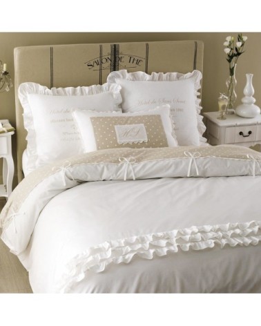 Parure de lit en coton blanche 220x240 SANS SOUCI