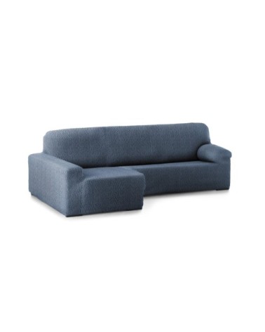 Housse de canapé en L gauche extensible bleu 250 - 360 cm
